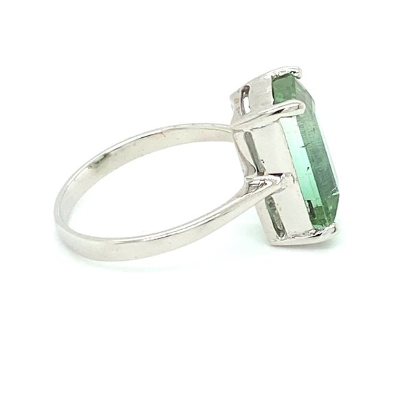 BiColor Tourmaline 7.22ct Solid 14K White Gold Ring - Picture 4 of 7